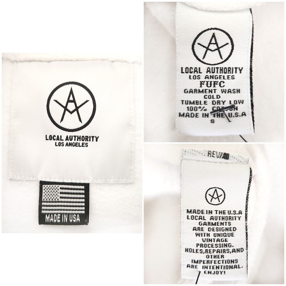 LOCAL AUTHORITY FUFC Cheap Thrills Beverly Hills sweatshirt white pullover Sz S - Picture 6 of 7
